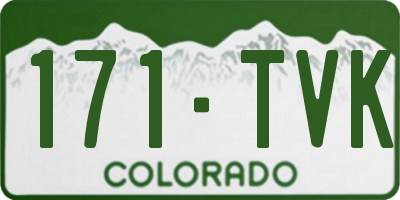 CO license plate 171TVK