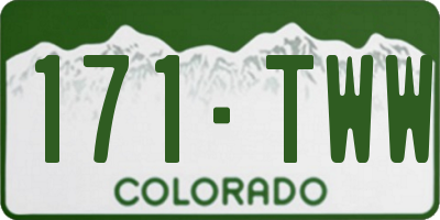 CO license plate 171TWW