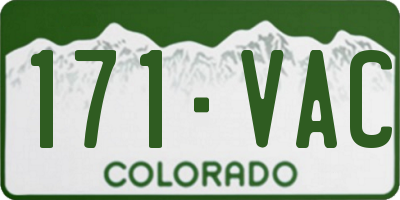CO license plate 171VAC