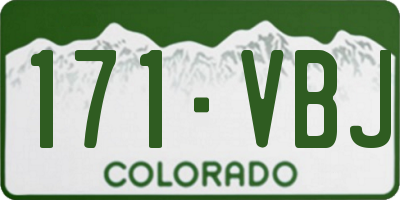 CO license plate 171VBJ