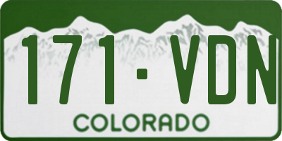 CO license plate 171VDN