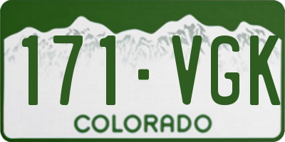 CO license plate 171VGK