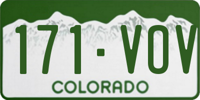 CO license plate 171VOV