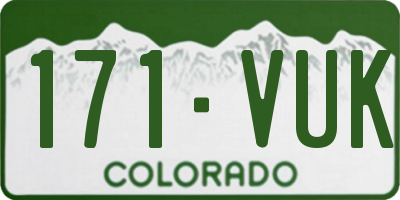 CO license plate 171VUK
