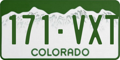 CO license plate 171VXT