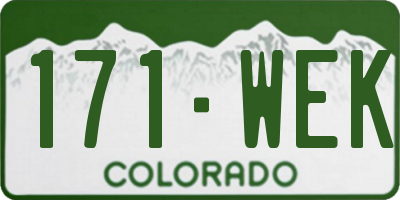 CO license plate 171WEK