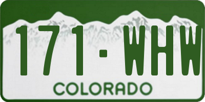 CO license plate 171WHW