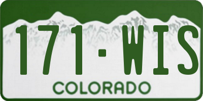 CO license plate 171WIS