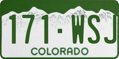 CO license plate 171WSJ