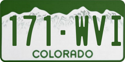 CO license plate 171WVI