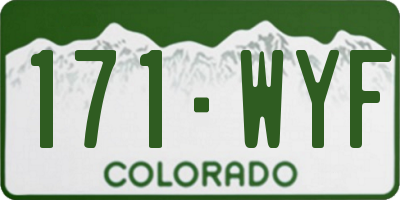 CO license plate 171WYF