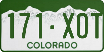 CO license plate 171XOT