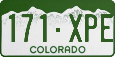CO license plate 171XPE