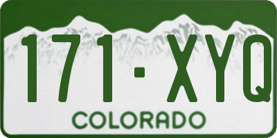 CO license plate 171XYQ