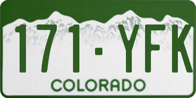 CO license plate 171YFK