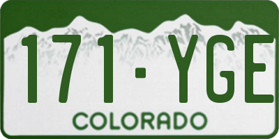CO license plate 171YGE