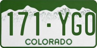 CO license plate 171YGO