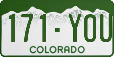 CO license plate 171YOU