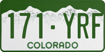 CO license plate 171YRF