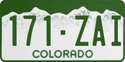 CO license plate 171ZAI