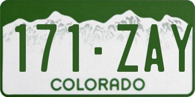 CO license plate 171ZAY