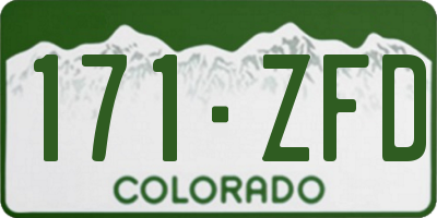 CO license plate 171ZFD