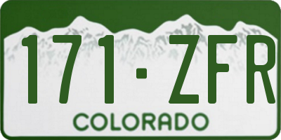 CO license plate 171ZFR