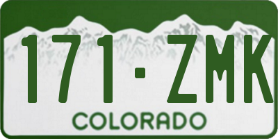 CO license plate 171ZMK