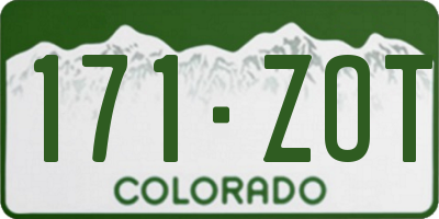 CO license plate 171ZOT