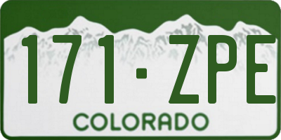 CO license plate 171ZPE