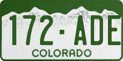 CO license plate 172ADE