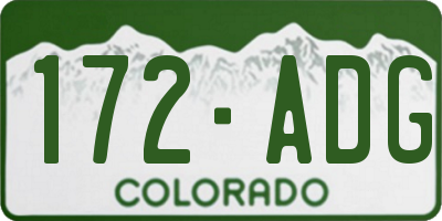 CO license plate 172ADG