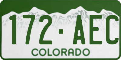 CO license plate 172AEC