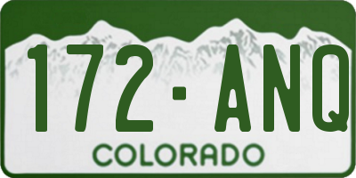 CO license plate 172ANQ