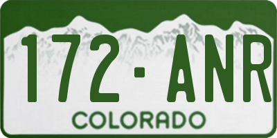 CO license plate 172ANR