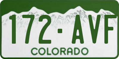 CO license plate 172AVF