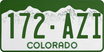 CO license plate 172AZI