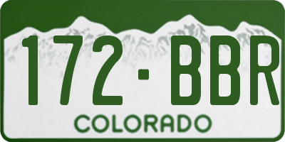CO license plate 172BBR