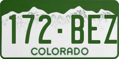 CO license plate 172BEZ