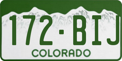 CO license plate 172BIJ