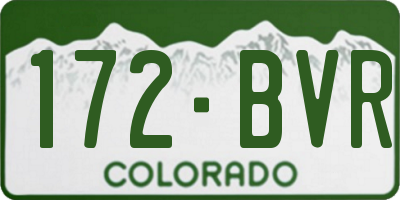 CO license plate 172BVR