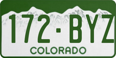CO license plate 172BYZ