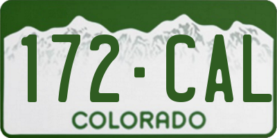 CO license plate 172CAL