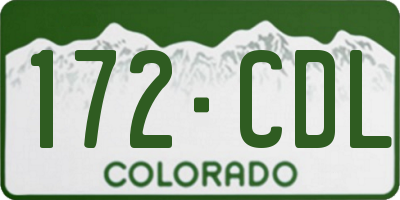 CO license plate 172CDL