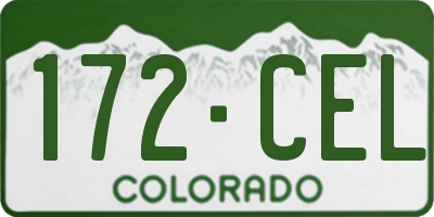 CO license plate 172CEL