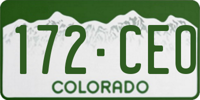 CO license plate 172CEO