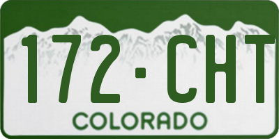 CO license plate 172CHT