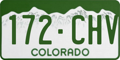 CO license plate 172CHV