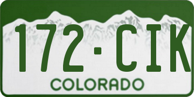 CO license plate 172CIK