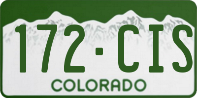 CO license plate 172CIS